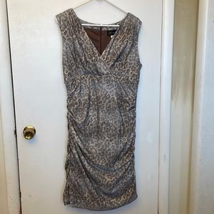 Mark Zunino Women’s Sleeveless Dress Black/Brown Cheetah Size Medium